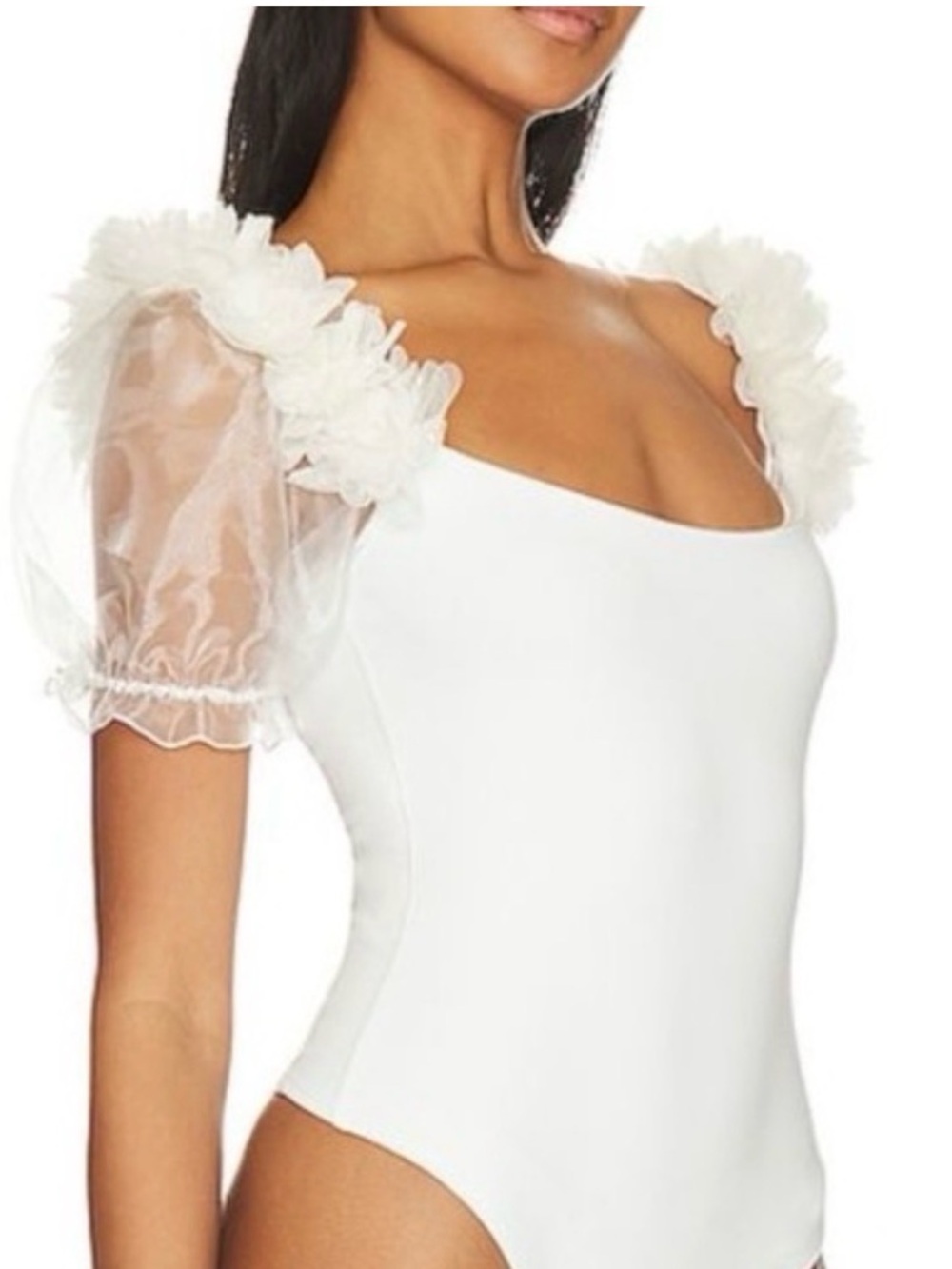 FREE PEOPLE Intimately Cream Puff-Sleeve Bodysuit - NWOT!